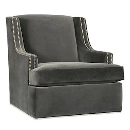 Contemporary Swivel Glider with Slender Track Arms